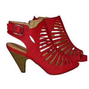 Charles Albert Gladiator Strappy Cage Cone Heel Ankle Bootie Size 11